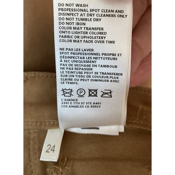 NWOT L’Agence Sz 24 Brown Coated Cotton Poly Spandex Margot Skinny Hirise Pants - Picture 6 of 9